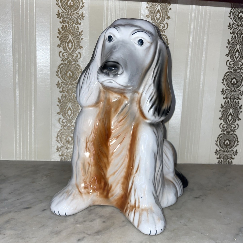 RARE! Collectible Ceramic Porcelain Cocker Spaniel Dog Statue 1918 Made Brazil